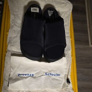 Proenza Schouler Black Platform Slide Sandals Size 10